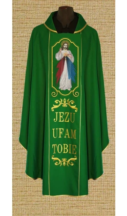 Ornat  zielony "Jezus Miłosierny"