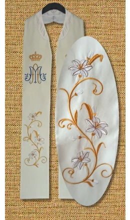 Stuła Maryjna z liliami