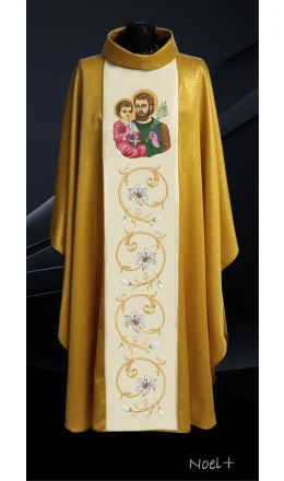 Ornat ecru Św. Józef z dzieciątkiem